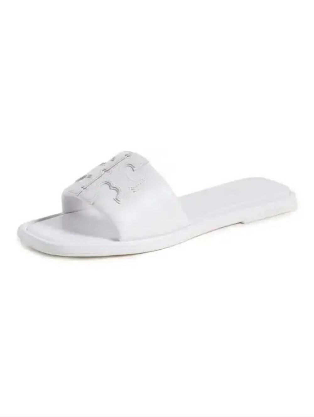 Tory Burch White Double-T Slide Sandal Optic White Size 9.5 NIB - Picture 2 of 5